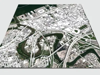 Cityscape Cleveland Ohio United States 3D model