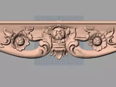 Door flower relief model STL format for CNC carving E466 3D model
