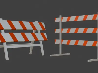 Traffic Barrier And Barricade 3D model