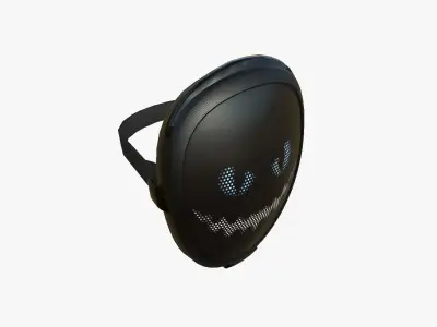 LED Screen Mask A02 - Face B - Character Design Low-poly 3D model