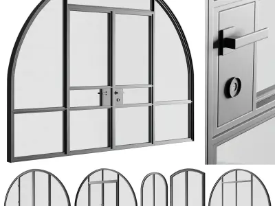 Arched window and entrance door produced by European Window Low-poly 3D model