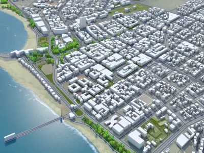 Swakopmund Namibia 10km Low-poly 3D model