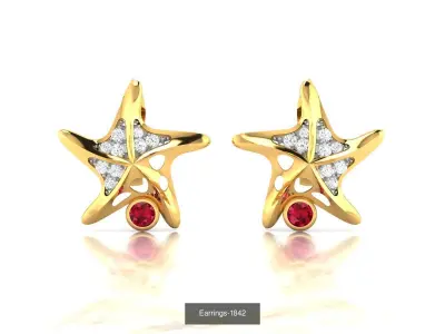 14 Star Pendant ring earrings pendant  3D Model Pack