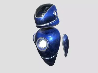 Flying Robot 06 Blue Steel - Character SciFi Design Low-poly 3D model