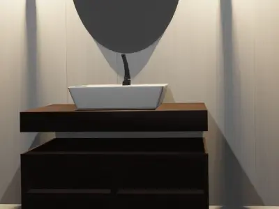 toitle bathroom with toilet and shower 3D model