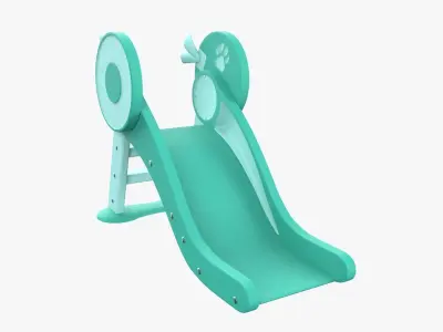 Kid Park Slide Park Equipment Interior Turquoise 3D model