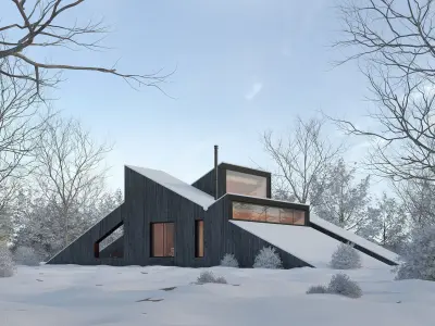 Winter Cabin House 3D model