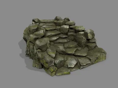 Old Rock Stair Low-poly 3D model