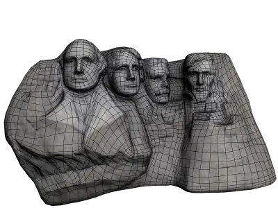 Mount Rushmore Low Poly Low-poly 3D model