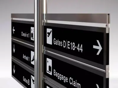 Signage Tree Airport System Free 3D model