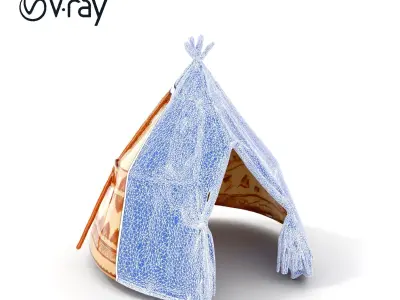 Traditional Teepee Tent Model Pack Low-poly 3D model