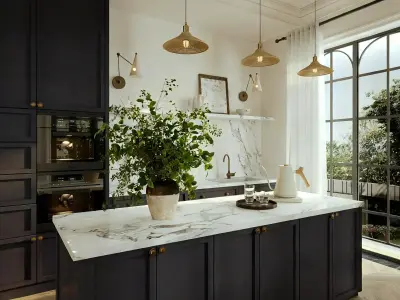 French-style open kitchen 3D model