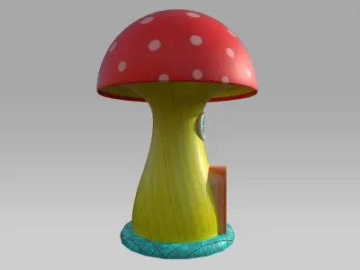 Toon Frog House Low-poly 3D model