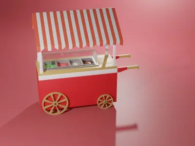 Ice Cream Stand Low-poly 3D model