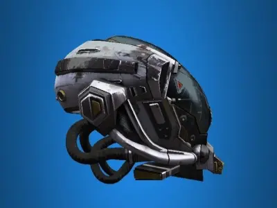 Robot damaged helmet  Low-poly 3D model