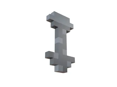 Voxel Tie v1 002 Low-poly 3D model