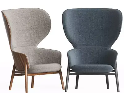 Hygge High Back Rocking Chair 3D model