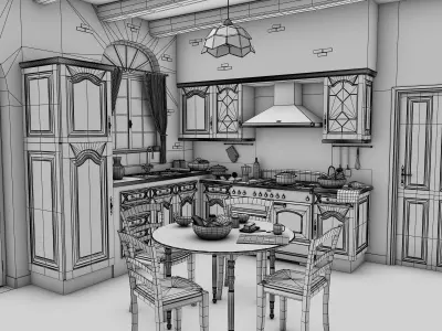 Traditional Kitchen 3D model