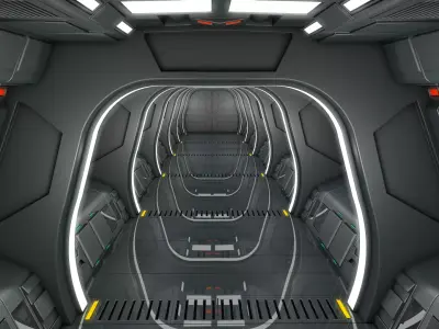 Sci Fi Corridor Starship 3D model