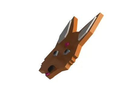 Geometric Low-Poly Fox Wall Decor 3D print model