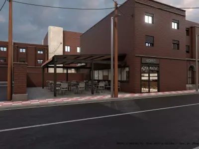 Cafeteria - Coffe Shop - Interior and Exterior 3D model