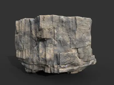 Realistic Blocky Rock 04 250612 Low-poly 3D model
