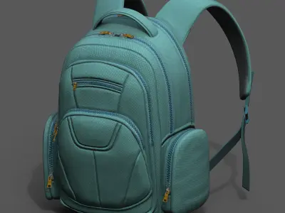 Backpack Camping Generic military combat soldier armor scifi  Low-poly 3D model