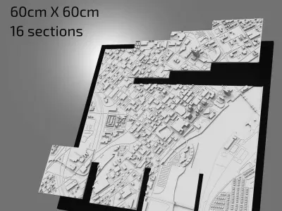 3D Toledo Map City Art Landmark Model of Toledo Skyline  3D print model