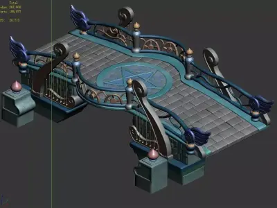 main city - Stone Bridge 03 3D model