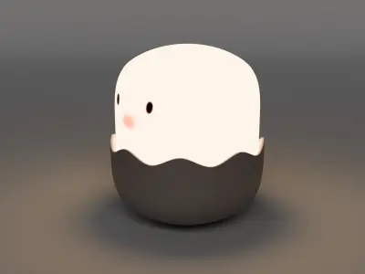 Cute Egg Shell Lamp Table Lamp 3D model