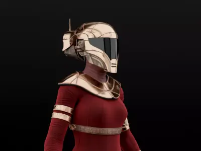 Zorii Bliss Female Character From Star Wars Rigged Low-poly 3D model