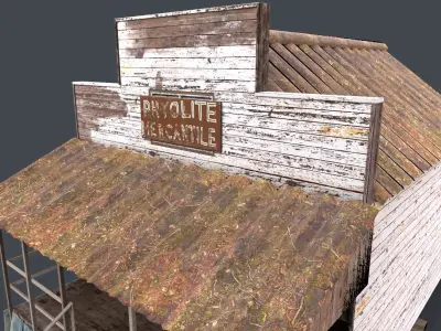 wooden house lowpoly  Game model Low-poly 3D model