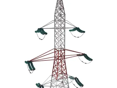 Electricity Pole 8 Low-poly 3D model