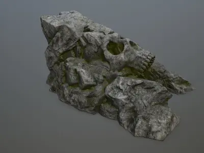 Skull Cave Low-poly 3D model get