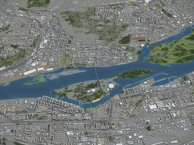 Krasnoyarsk  Low-poly 3D model