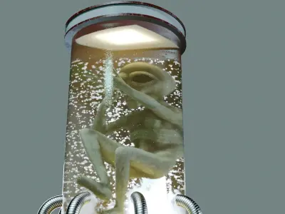 Alien Incubator with Bubbles Rising 3D model