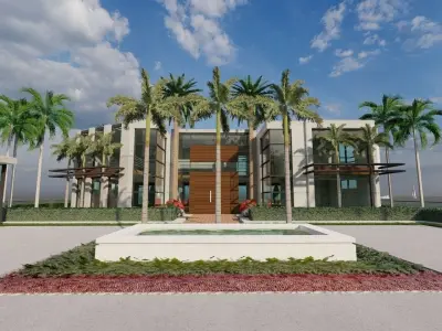 Casa Scene-villa-modern house 3D model 25