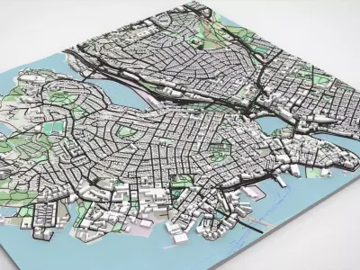 Cityscape Stavanger Norway 3D model