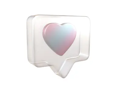 Socail Media Heart Bubble v1 012 Low-poly 3D model
