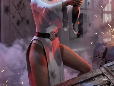 PRINCESS LEIA Rebel Commander  White Robes 3D model