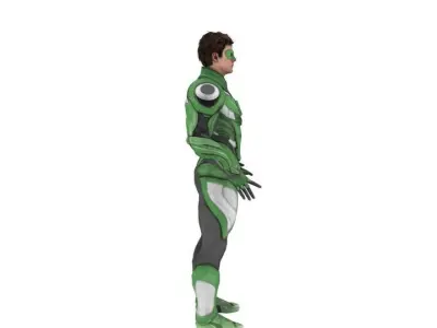 Green lantern Low-poly 3D model