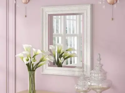 Alcantara Rectangle Wall Mirror 3D model