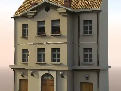 Lowpoly Game-Ready House pack Low-poly 3D model