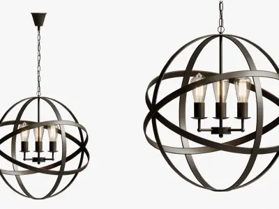 pendant iron farn flat 3D model