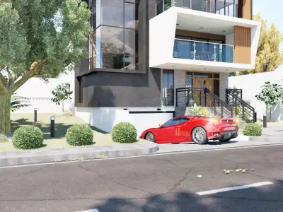 3rd floor house with under ground 3D model