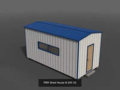 PBR Shed House B 3D Model Pack