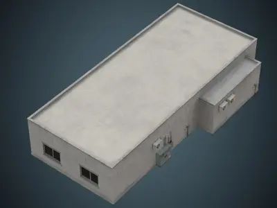 Industrial Building 3B Low-poly 3D model