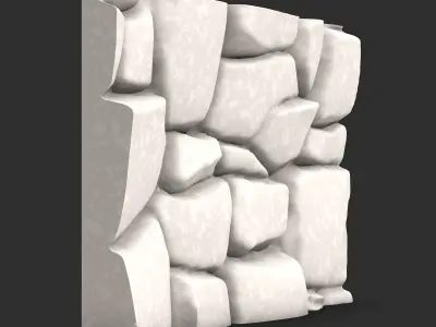 Mossy Rubble Stone Wall Section 3D print model purchase