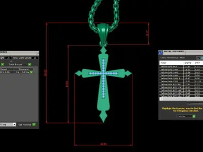 Cross Light Gold 3CP030 3DM STL 3D model