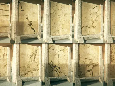 Wall Cracks and Bricks For Boolean Operations 3D model